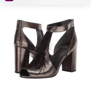 Franco Sarto Bronze Textured Heels